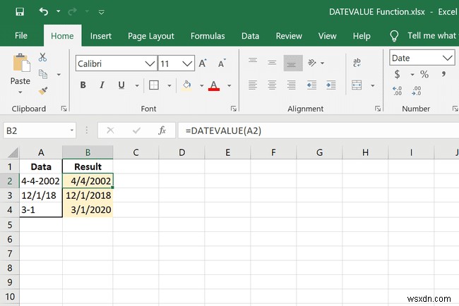 วิธีใช้ฟังก์ชัน DATEVALUE ของ Excel