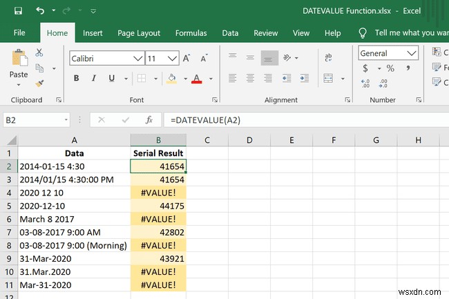 วิธีใช้ฟังก์ชัน DATEVALUE ของ Excel