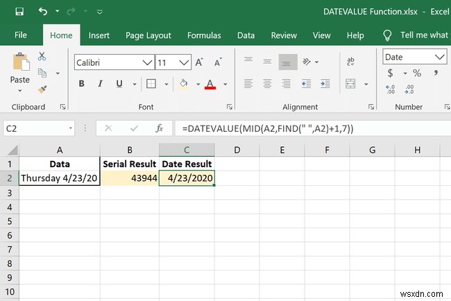 วิธีใช้ฟังก์ชัน DATEVALUE ของ Excel