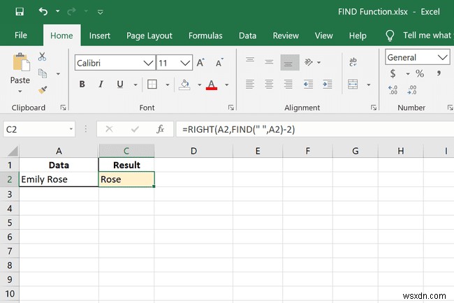 วิธีใช้ฟังก์ชัน Excel FIND