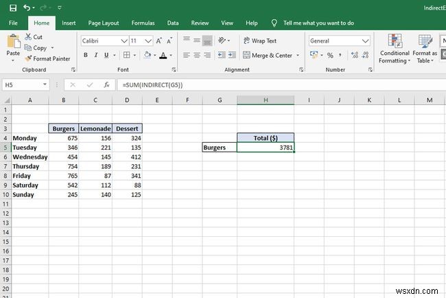 วิธีใช้ฟังก์ชันทางอ้อมใน Excel