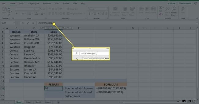 วิธีใช้ฟังก์ชันผลรวมย่อยของ Excel