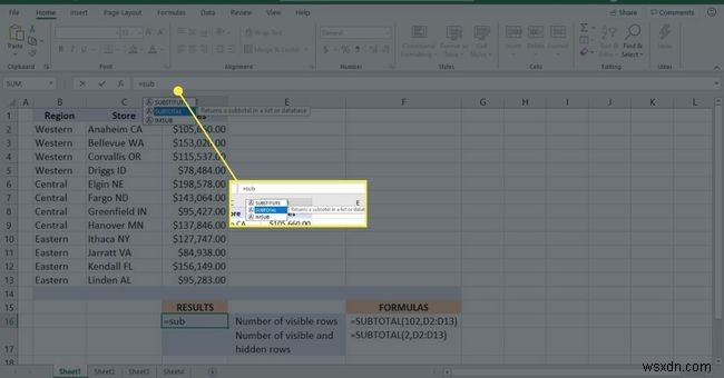 วิธีใช้ฟังก์ชันผลรวมย่อยของ Excel