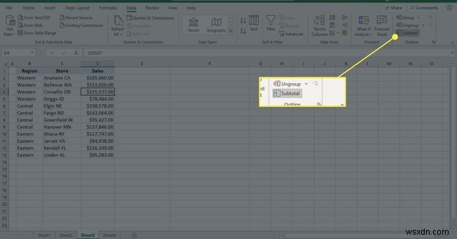 วิธีใช้ฟังก์ชันผลรวมย่อยของ Excel