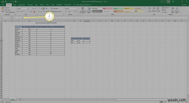 วิธีใช้ฟังก์ชัน COUNTIFS ใน Excel