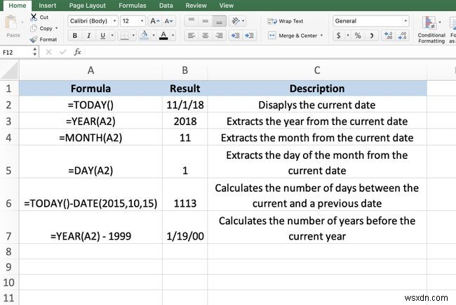 วิธีใช้ฟังก์ชัน TODAY ใน Excel