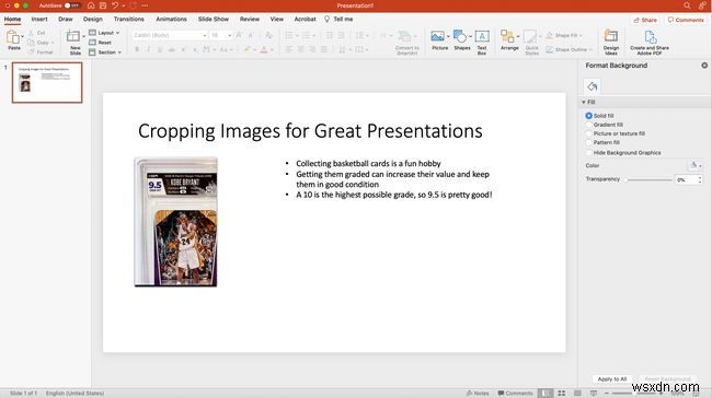 วิธีการครอบตัดรูปภาพใน PowerPoint