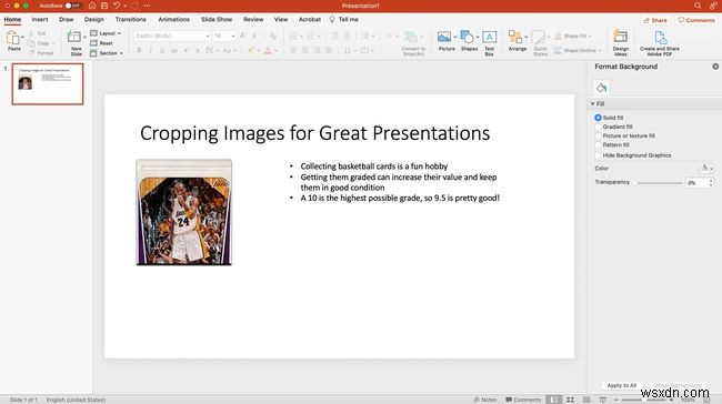 วิธีการครอบตัดรูปภาพใน PowerPoint