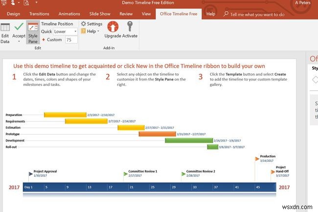 วิธีสร้างไทม์ไลน์ใน PowerPoint