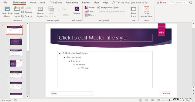 วิธีใช้เค้าโครง PowerPoint Slide Master