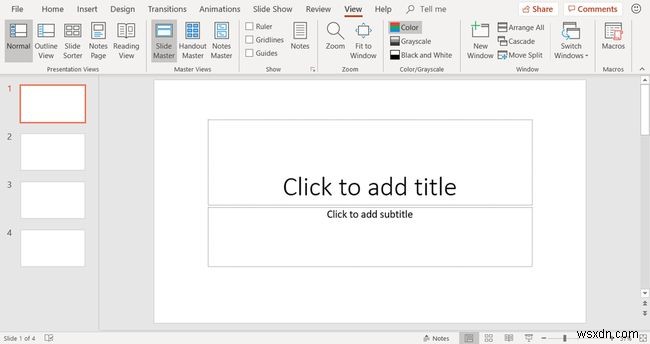 วิธีใช้เค้าโครง PowerPoint Slide Master