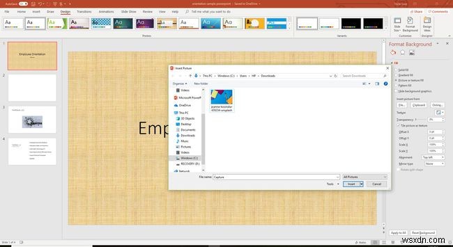 วิธีเพิ่มรูปภาพพื้นหลังในสไลด์ PowerPoint