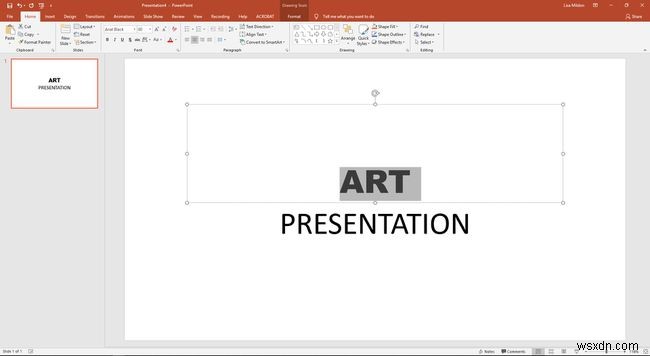 วิธีจัดรูปแบบข้อความด้วยตัววาดรูปแบบ PowerPoint