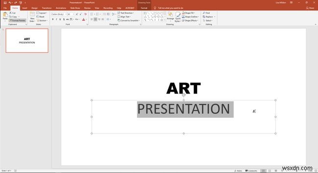 วิธีจัดรูปแบบข้อความด้วยตัววาดรูปแบบ PowerPoint