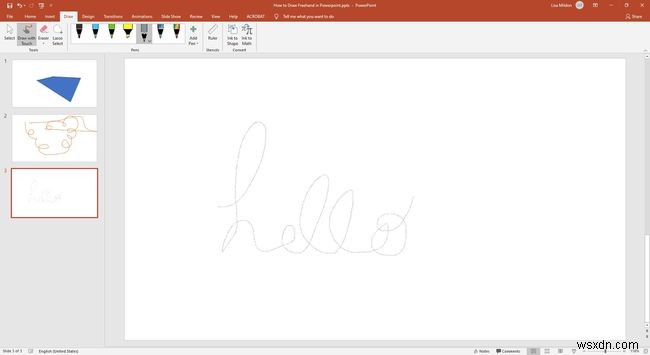 วิธีการวาดด้วยมือเปล่าใน PowerPoint