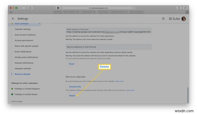 วิธีการลบ Google ปฏิทิน