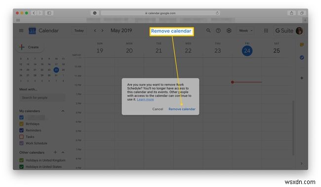 วิธีการลบ Google ปฏิทิน