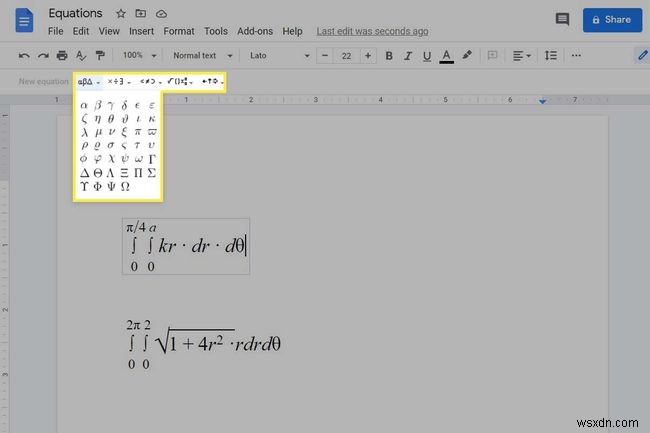 วิธีใช้ตัวแก้ไขสมการใน Google เอกสาร