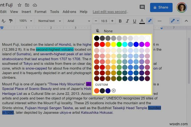วิธีการเน้นสีใน Google เอกสาร