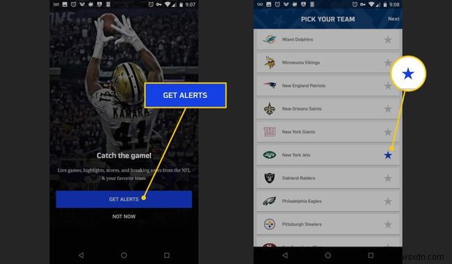 วิธีใช้แอปมือถือ NFL