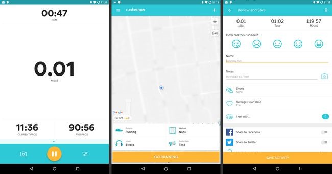 แอป RunKeeper สำหรับ Android