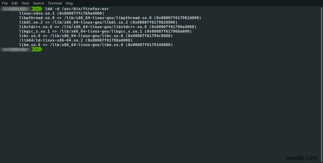 การใช้คำสั่ง ldd ใน Linux