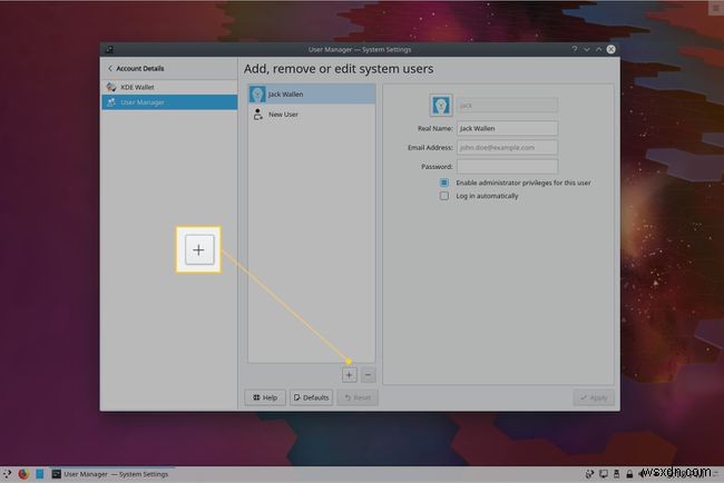 วิธีการเพิ่มผู้ใช้ใน Linux จาก KDE Plasma Desktop