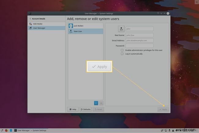 วิธีการเพิ่มผู้ใช้ใน Linux จาก KDE Plasma Desktop