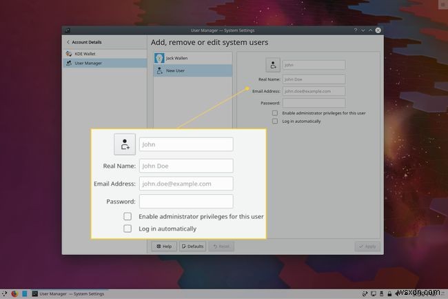 วิธีการเพิ่มผู้ใช้ใน Linux จาก KDE Plasma Desktop