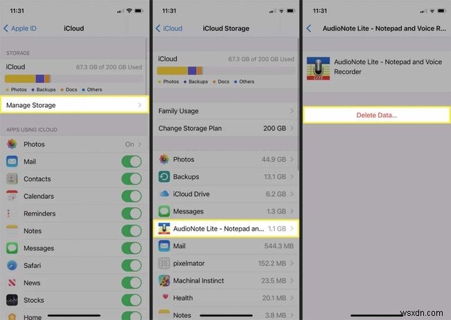 วิธีล้างพื้นที่บน iCloud