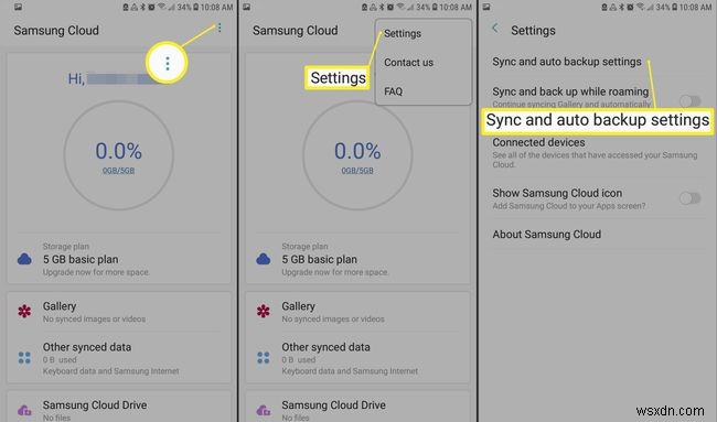 วิธีเข้าถึง Samsung Cloud