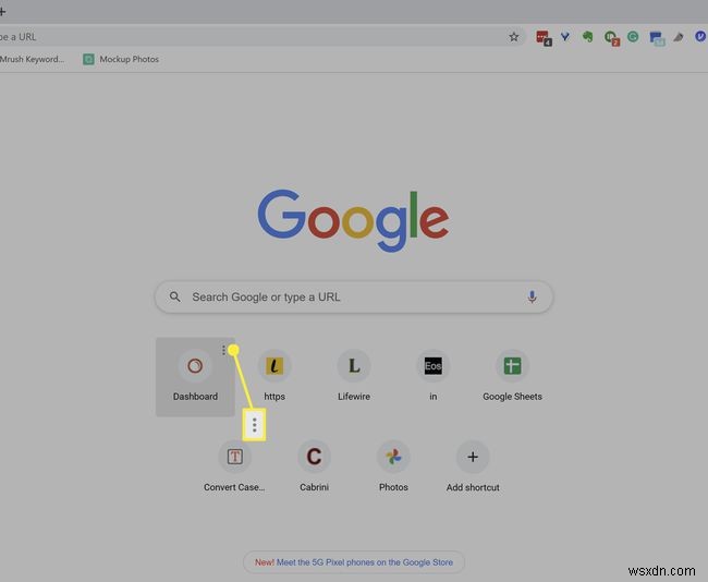 วิธีลบทางลัดแท็บใหม่ใน Google Chrome