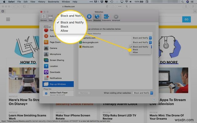 วิธีเปิดใช้งานตัวบล็อกป๊อปอัปของ Safari