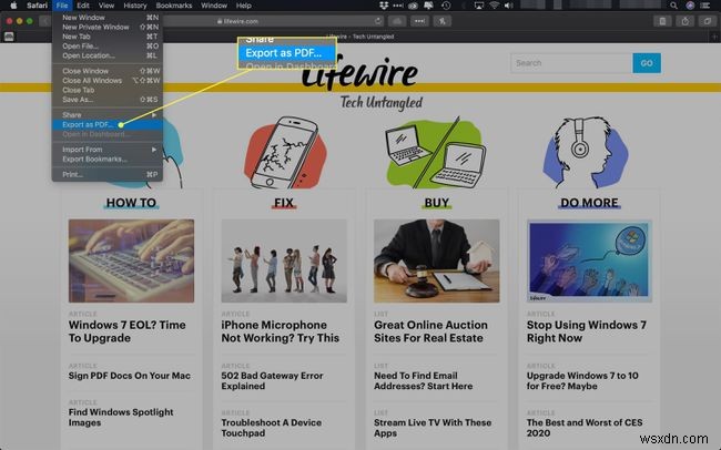 วิธีบันทึกหน้าเว็บเป็น PDF ใน Safari บน Mac