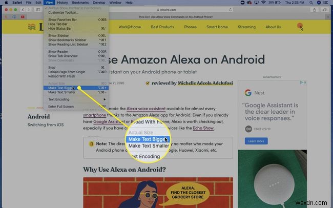 วิธีแก้ไขขนาดข้อความในเบราว์เซอร์ Safari บน Mac