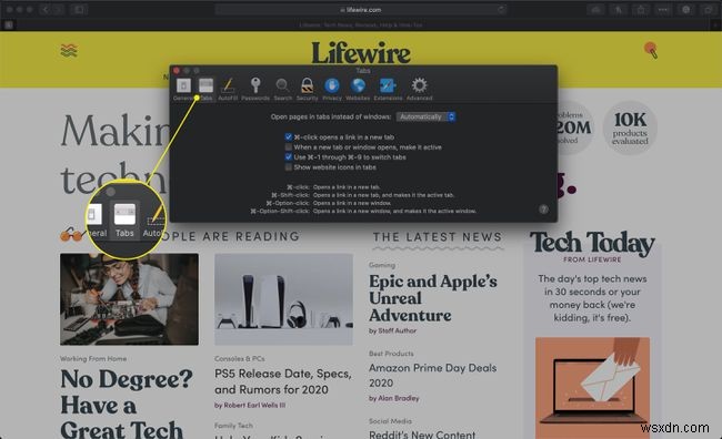 วิธีจัดการการเรียกดูแบบแท็บใน Safari สำหรับ macOS