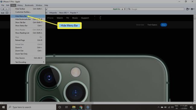 วิธีแสดงแถบเมนูใน Safari สำหรับ Windows