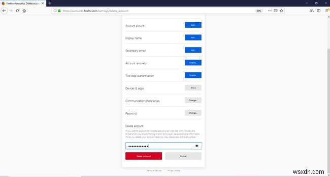 วิธีการลบบัญชี Firefox ของคุณ