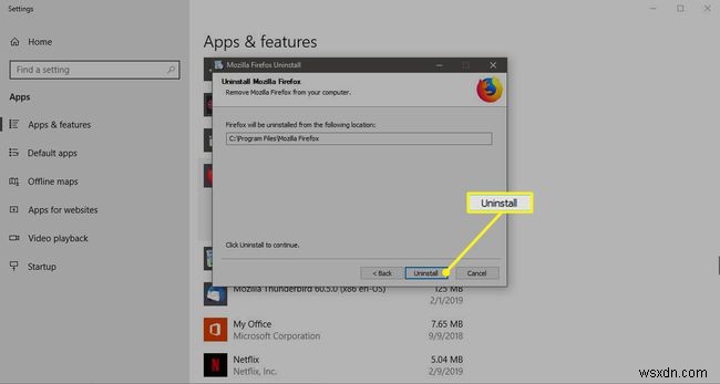 วิธีถอนการติดตั้ง Firefox