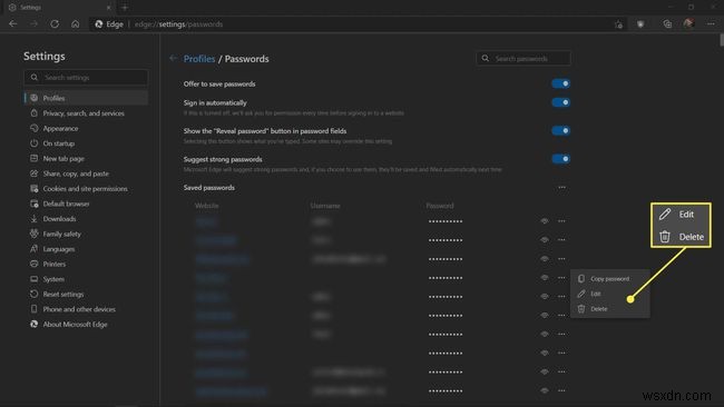 วิธีใช้ตัวจัดการรหัสผ่าน Microsoft Edge
