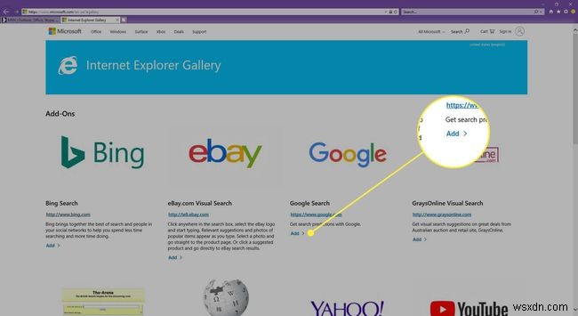 วิธีการเพิ่มเครื่องมือค้นหาใน Internet Explorer 11