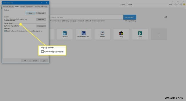 วิธีใช้ตัวป้องกันป๊อปอัปใน Internet Explorer 11