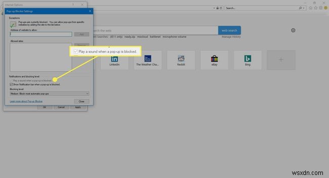 วิธีใช้ตัวป้องกันป๊อปอัปใน Internet Explorer 11