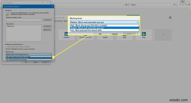 วิธีใช้ตัวป้องกันป๊อปอัปใน Internet Explorer 11