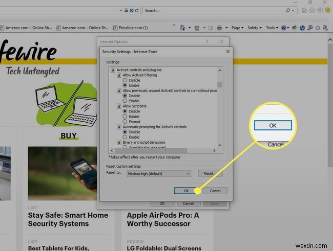 วิธีใช้การกรอง ActiveX ใน Internet Explorer 11