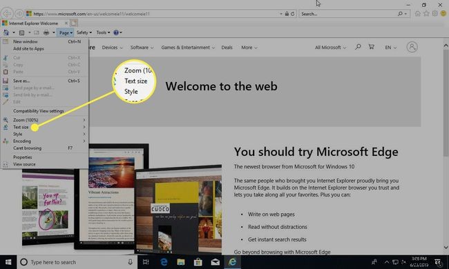 วิธีการแก้ไขขนาดข้อความใน Internet Explorer