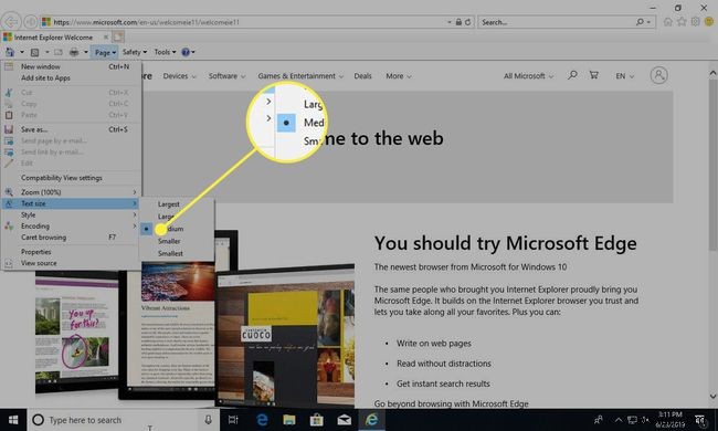 วิธีการแก้ไขขนาดข้อความใน Internet Explorer
