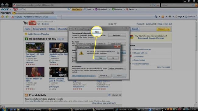 วิธีการลบประวัติการเรียกดูใน Internet Explorer 7