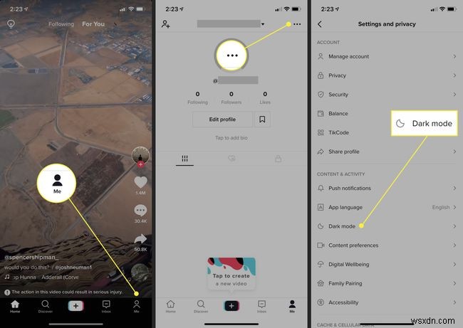 วิธีรับโหมดมืดบน TikTok