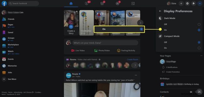 วิธีรับโหมดมืดบน Facebook